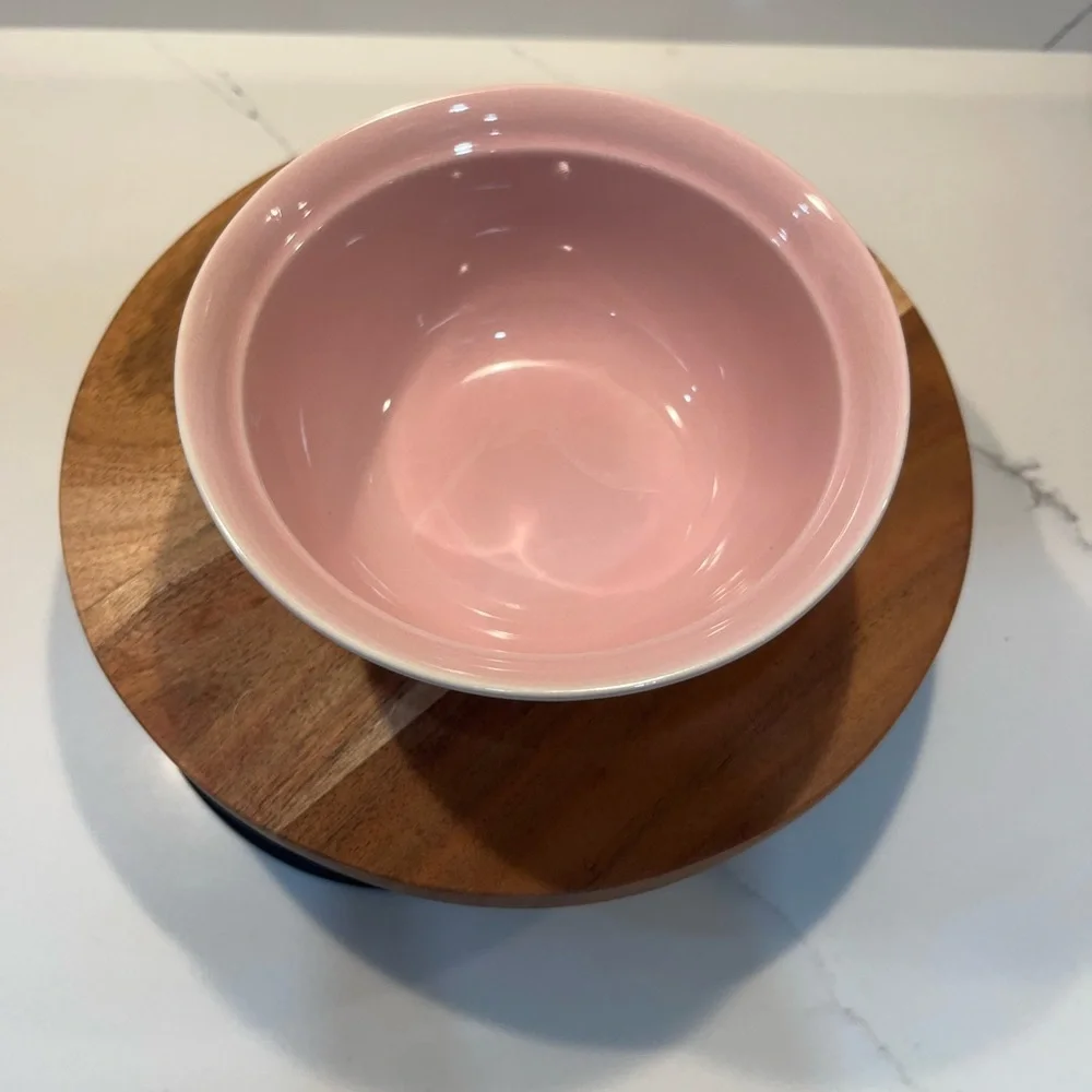 Cat ceramic food water bowl adorable pink by Fido’s Dinner